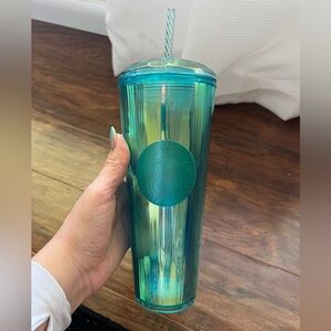 Tiffany blue clear iridescent large Starbucks cup